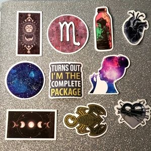 Set of 10 Scorpio waterproof Sticker Zodiac